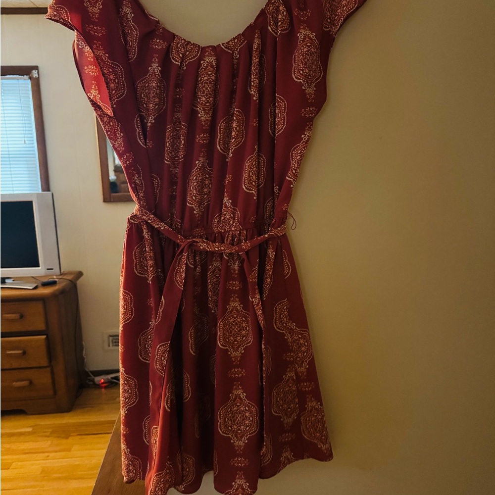 LC Lauren Conrad Red Cap Sleeve Sundress